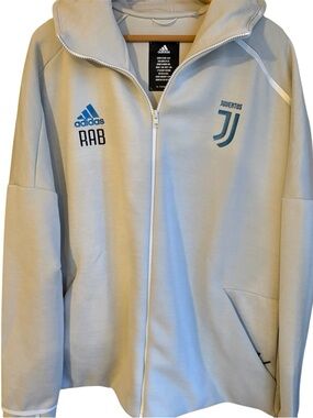 Adidas Juve Zne Hd 3.0 Juventus Sports Hooded Jacket White 2XL